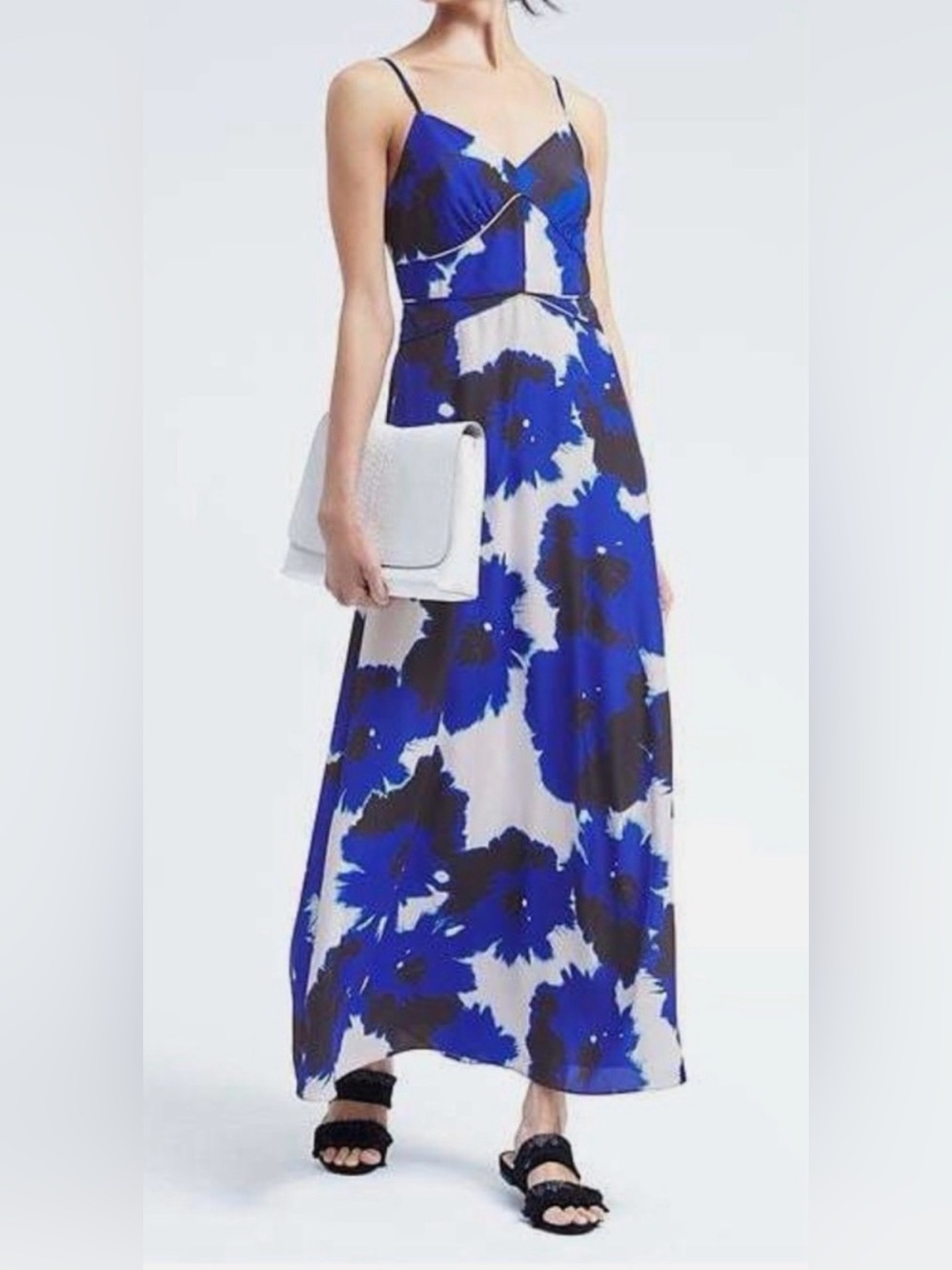 Banana Republic Blue Floral Maxi Dress Size 4